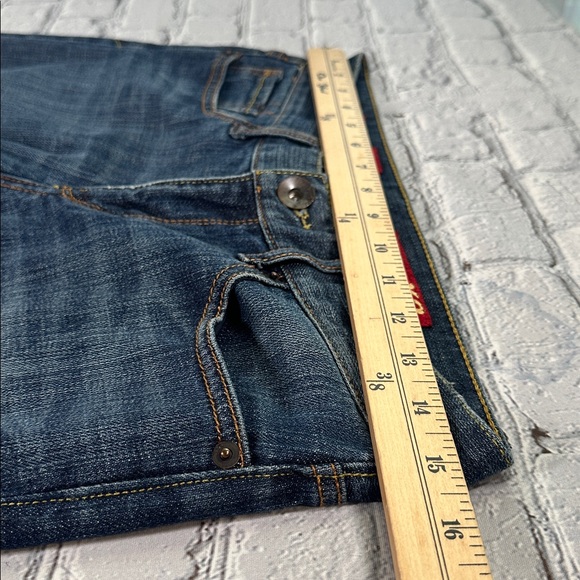 X2 Quality Denim Low Rise Dark Wash Wide Flare Leg Jeans Womens Size 2 R - Picture 10 of 16